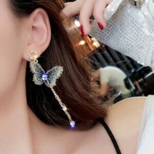 Gypsy crystal butterfly earrings jewelry